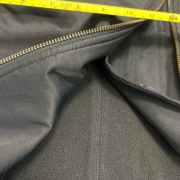 Eileen Fisher XS fleece lined GUC Utility Jacket Asymmetrical Zipper High Collar - Picture 10 of 14